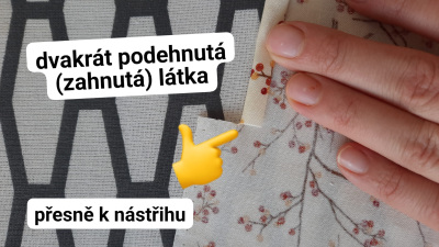 Detail nástřihu a zahnutí.