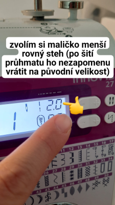Na šití si zvolím menší steh